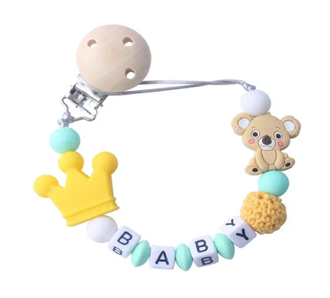 Baby Ribbon Pacifier Holder Cute Beaded Chain