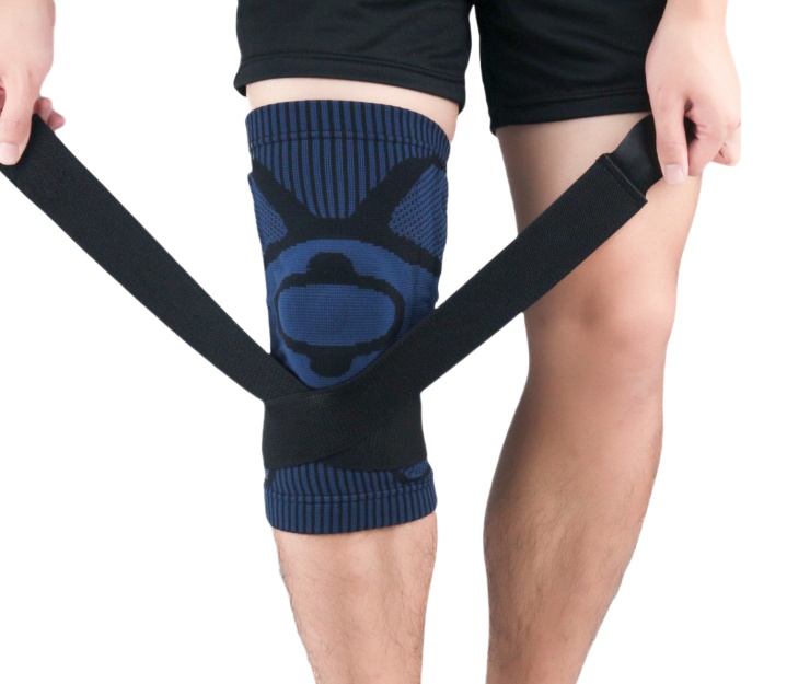 Knee Brace Compression Sleeve with Strap