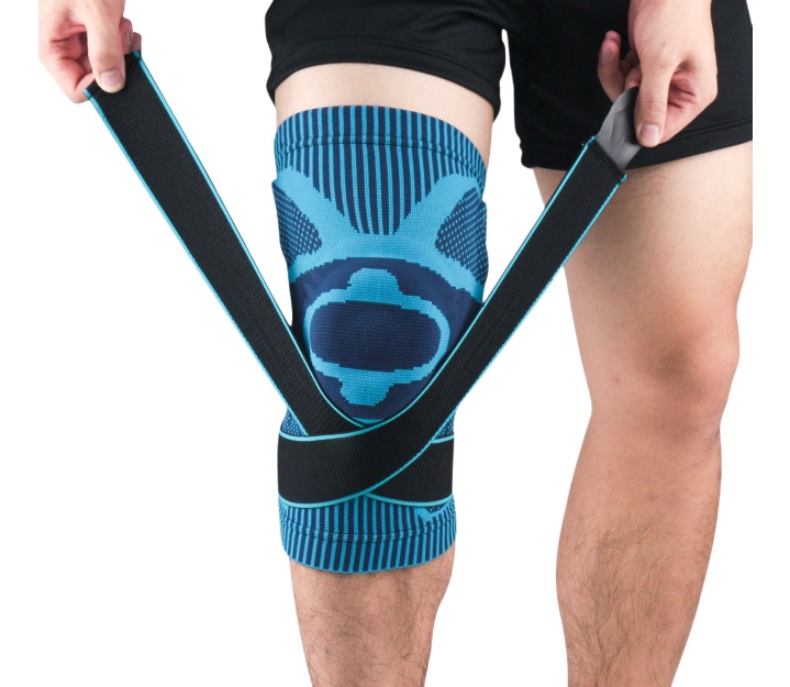 Knee Brace Compression Sleeve with Strap